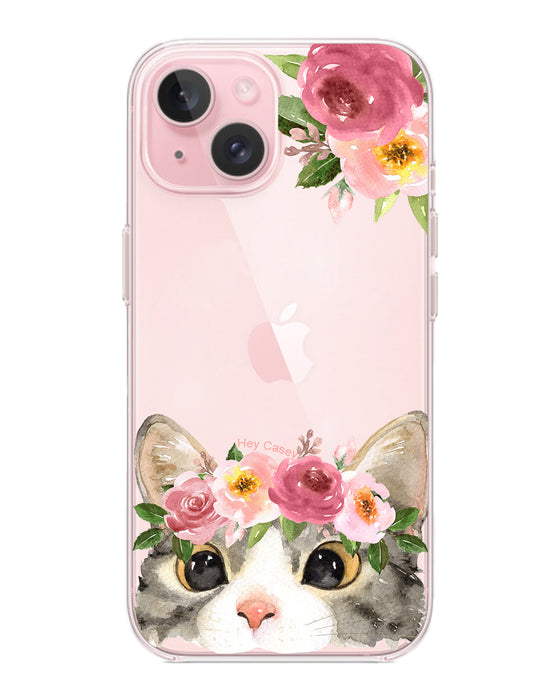 Hey Casey! Floral Kitty Phone Case for iPhone Samsung Huawei