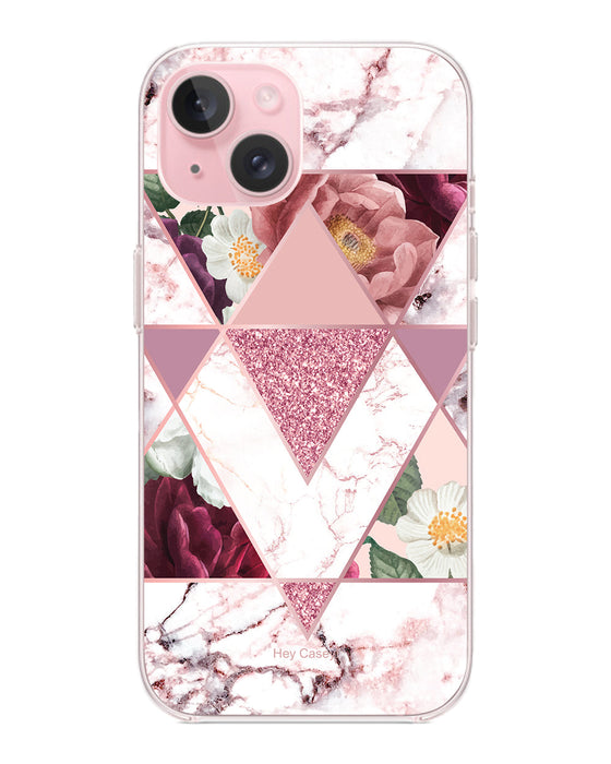 Hey Casey! Marble Floral Phone Case for iPhone Samsung Huawei