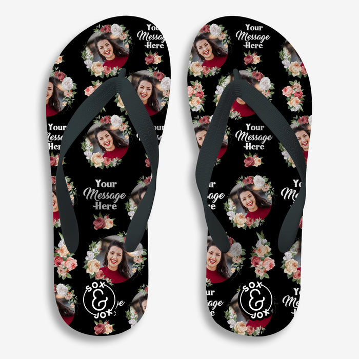 Sox & Jox Custom Floral Flirt design Flip Flop