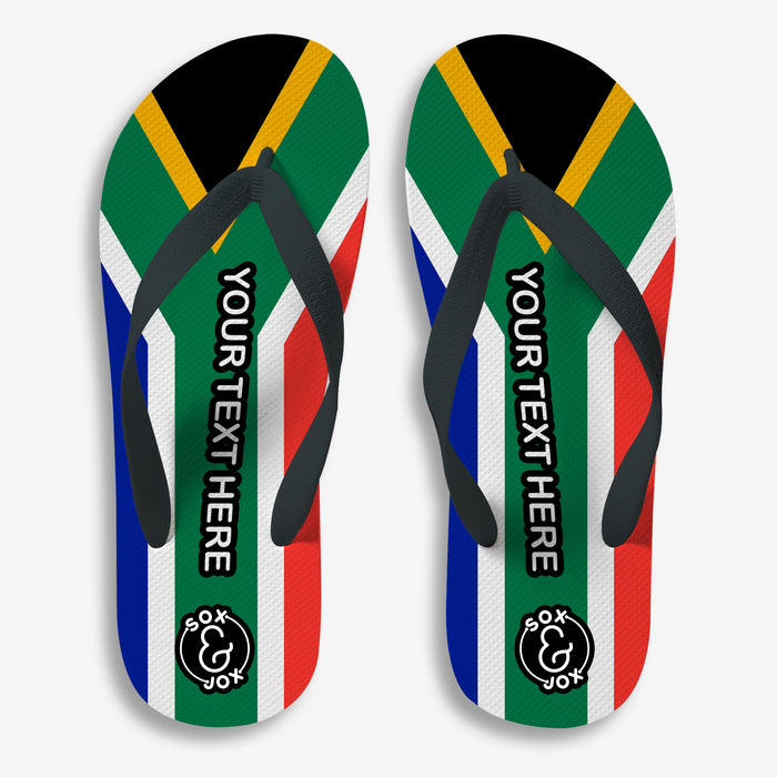 Sox & Jox Custom SA Flag design Flip Flop