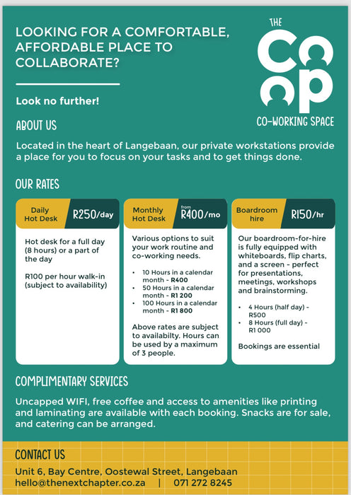 co-op co-working space rates