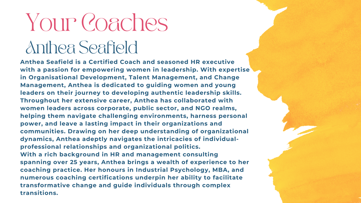 Anthea Seafield is a certified coach