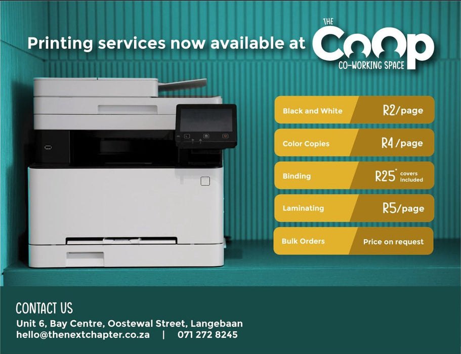 co-working space with printing services