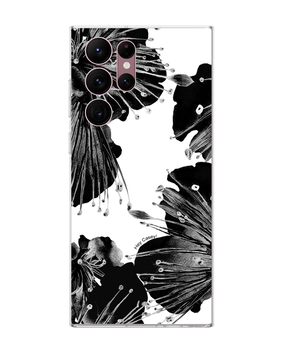 Hey Casey! Black Floral Phone Case for iPhone Samsung Huawei