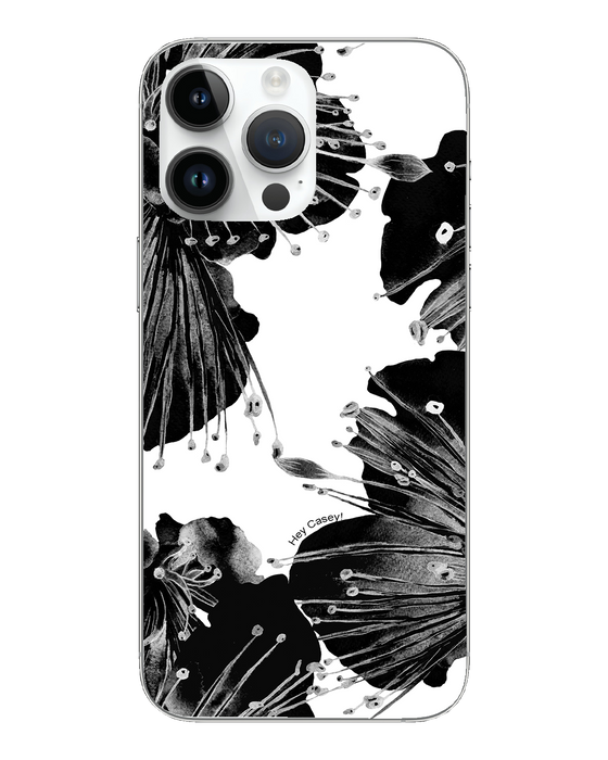 Hey Casey! Black Floral Phone Case for iPhone Samsung Huawei