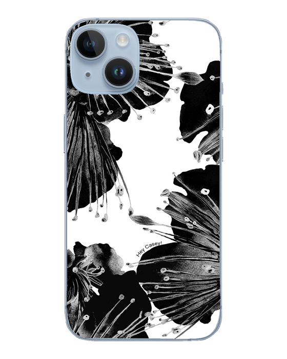Hey Casey! Black Floral Phone Case for iPhone Samsung Huawei