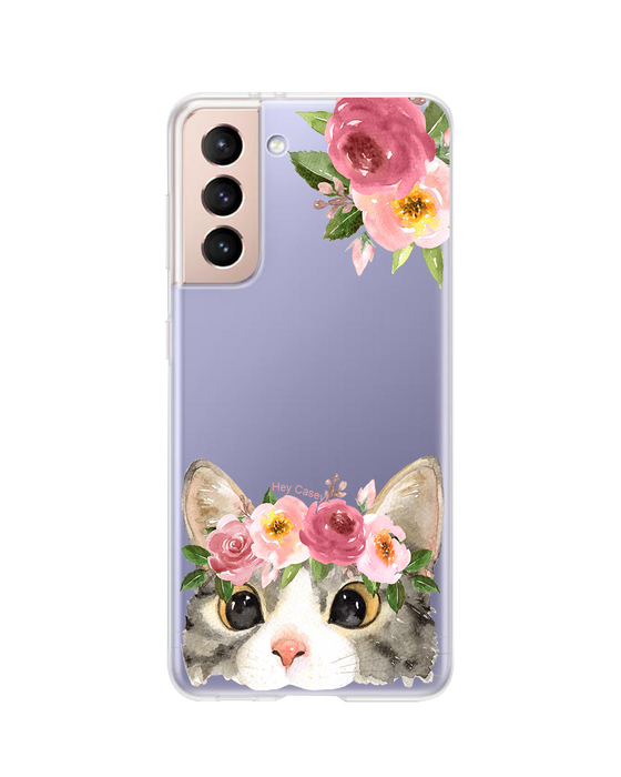 Hey Casey! Floral Kitty Phone Case for iPhone Samsung Huawei