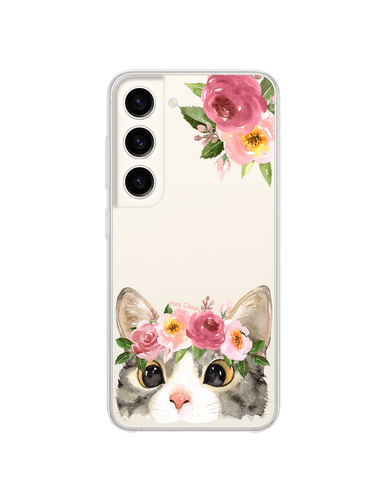 Hey Casey! Floral Kitty Phone Case for iPhone Samsung Huawei