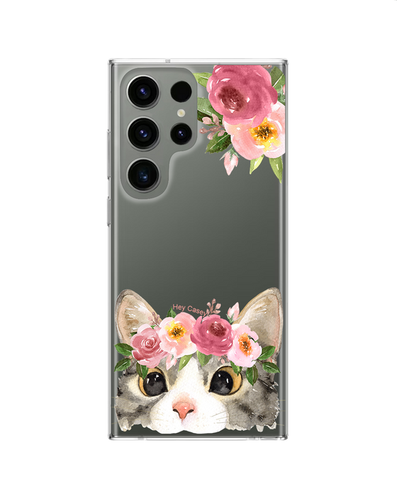 Hey Casey! Floral Kitty Phone Case for iPhone Samsung Huawei