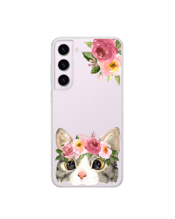 Hey Casey! Floral Kitty Phone Case for iPhone Samsung Huawei