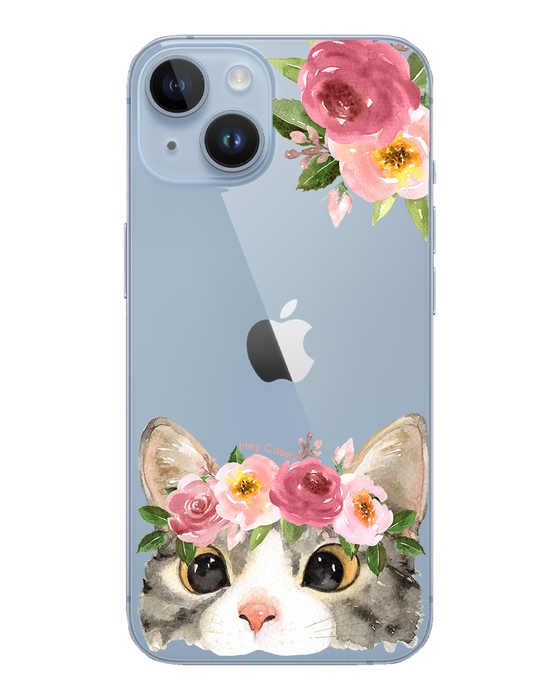 Hey Casey! Floral Kitty Phone Case for iPhone Samsung Huawei