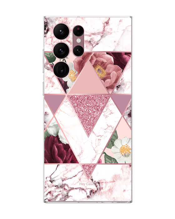 Hey Casey! Marble Floral Phone Case for iPhone Samsung Huawei