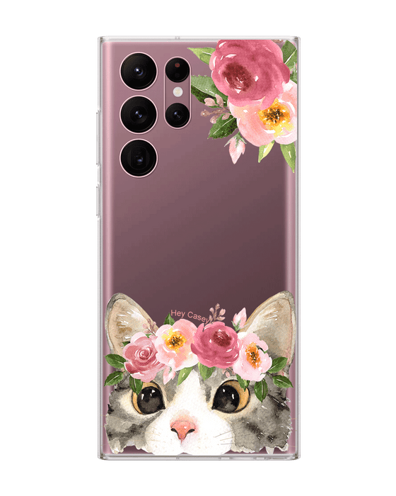 Hey Casey! Floral Kitty Phone Case for iPhone Samsung Huawei