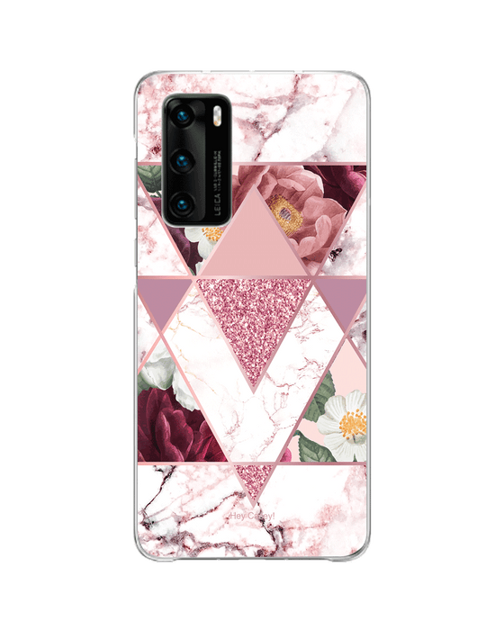 Hey Casey! Marble Floral Phone Case for iPhone Samsung Huawei