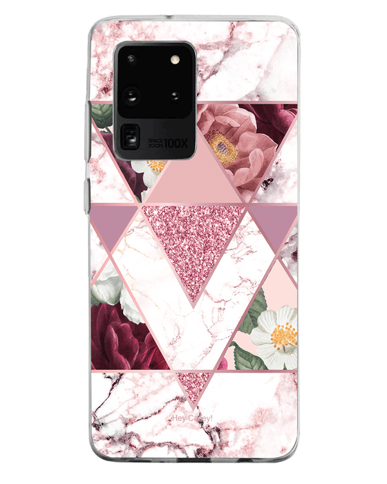 Hey Casey! Marble Floral Phone Case for iPhone Samsung Huawei