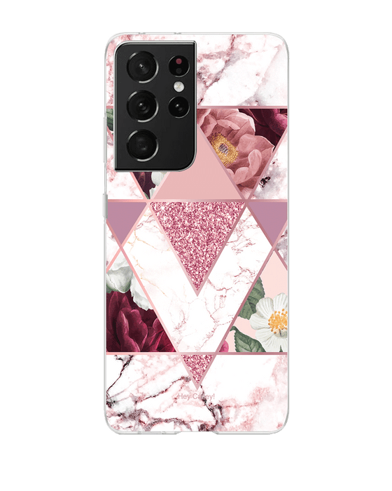 Hey Casey! Marble Floral Phone Case for iPhone Samsung Huawei