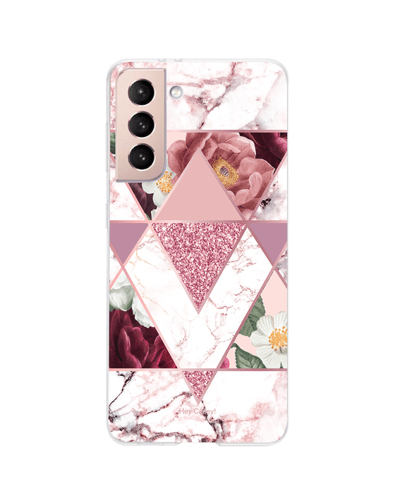 Hey Casey! Marble Floral Phone Case for iPhone Samsung Huawei