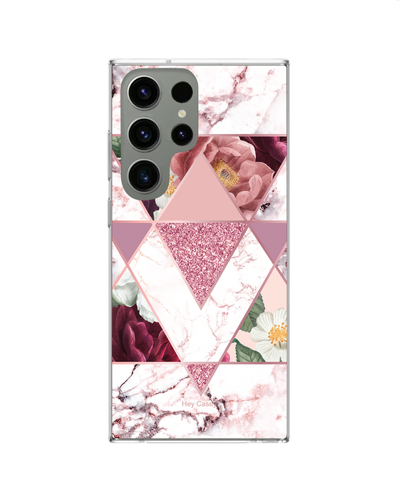 Hey Casey! Marble Floral Phone Case for iPhone Samsung Huawei