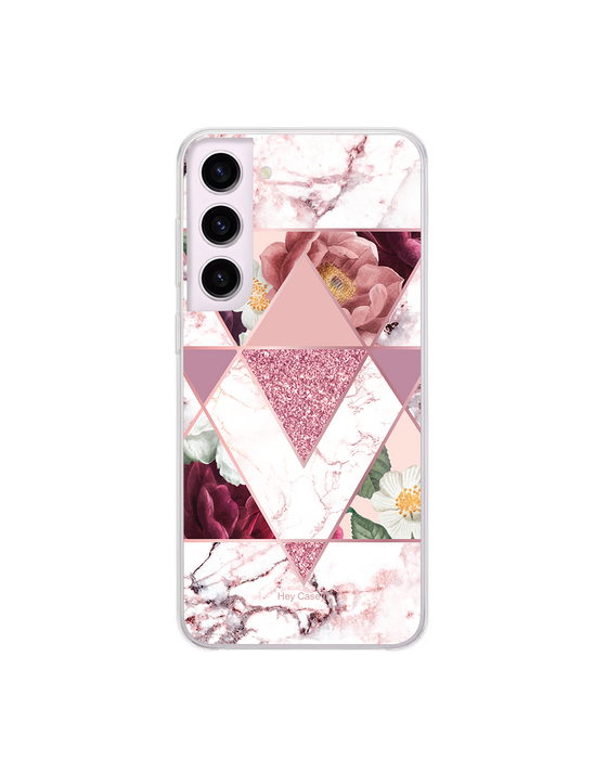 Hey Casey! Marble Floral Phone Case for iPhone Samsung Huawei