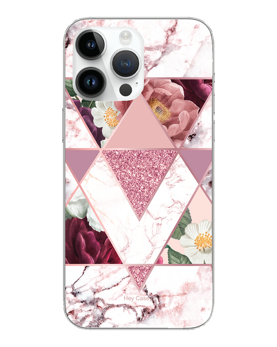 Hey Casey! Marble Floral Phone Case for iPhone Samsung Huawei