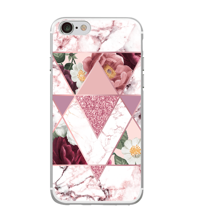 Hey Casey! Marble Floral Phone Case for iPhone Samsung Huawei