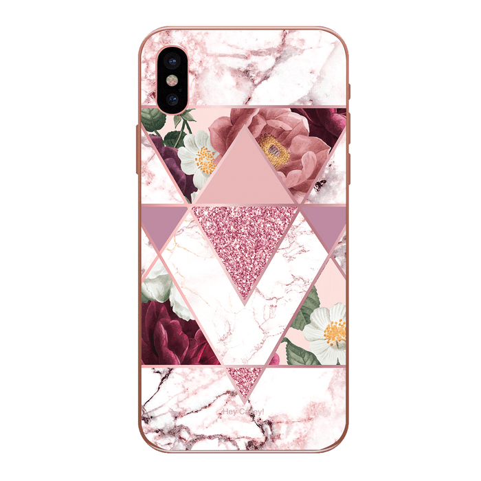 Hey Casey! Marble Floral Phone Case for iPhone Samsung Huawei