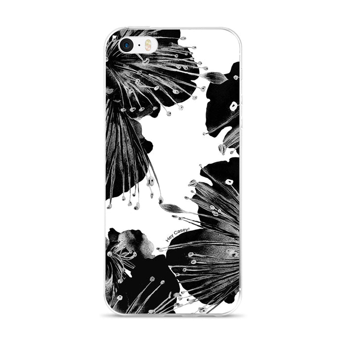 Hey Casey! Black Floral Phone Case for iPhone Samsung Huawei