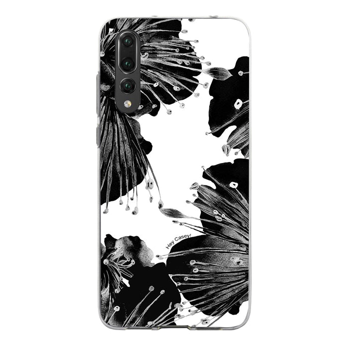 Hey Casey! Black Floral Phone Case for iPhone Samsung Huawei