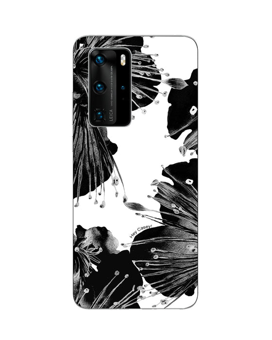 Hey Casey! Black Floral Phone Case for iPhone Samsung Huawei