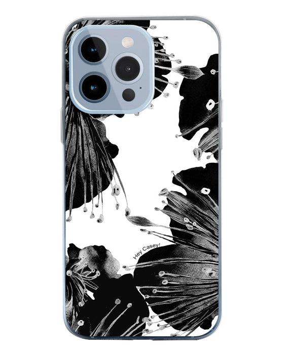 Hey Casey! Black Floral Phone Case for iPhone Samsung Huawei