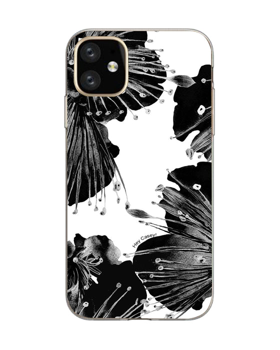 Hey Casey! Black Floral Phone Case for iPhone Samsung Huawei
