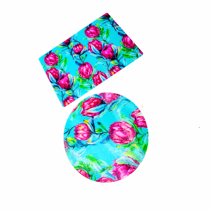 Custom Glass Platter and Coaster Bundles