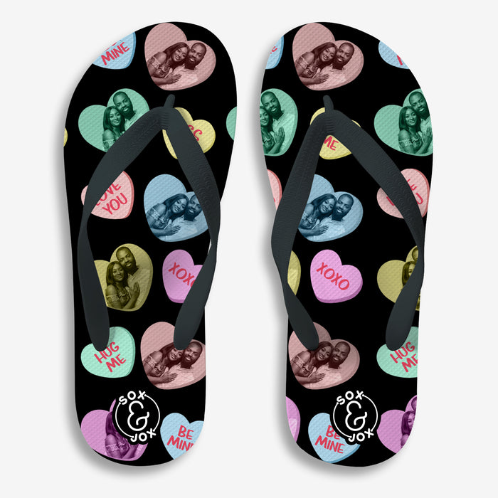 Sox & Jox Custom Candy Heart design Flip Flop