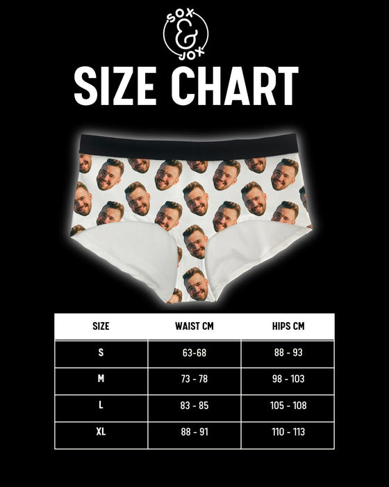 Sox & Jox Ladies custom knickers size chart