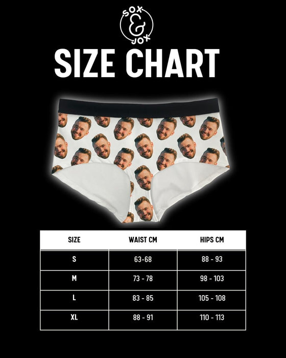 Sox & Jox Ladies custom knickers size chart